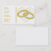 Carte De Visite Wedding planner du coeur | d'anneaux de mariage (Devant / Derrière)