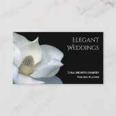 Carte De Visite Wedding planner Elegant Magnolia Noir & Blanc (Devant)