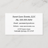 Carte de visite Wedding planner en argent noir sim (Dos)