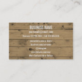 Carte De Visite Wedding planner en bois rustique social de (Dos)