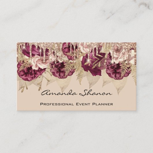 Carte De Visite Wedding planner événement Florals Drives Logo Code (Devant)