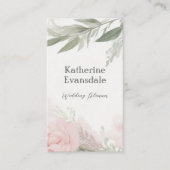 Carte De Visite Wedding planner Feminine Aquarelle Pink Peonies (Devant)