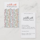 Carte De Visite Wedding planner fleuriste feuille de lierre pastel (Devant / Derrière)