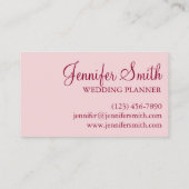 Carte De Visite Wedding planner fleuriste rose des fleurs nuptiale (Dos)