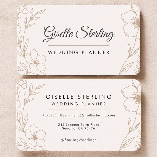 Carte De Visite Wedding Planner Floral