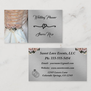 Carte de visite Wedding planner Floral & Argent