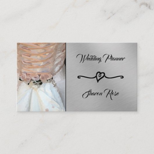 Carte de visite Wedding planner Floral & Argent (Devant)