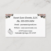 Carte de visite Wedding planner Floral Black Silve (Dos)