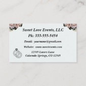 Carte de visite Wedding planner Floral Diamond Bla (Dos)