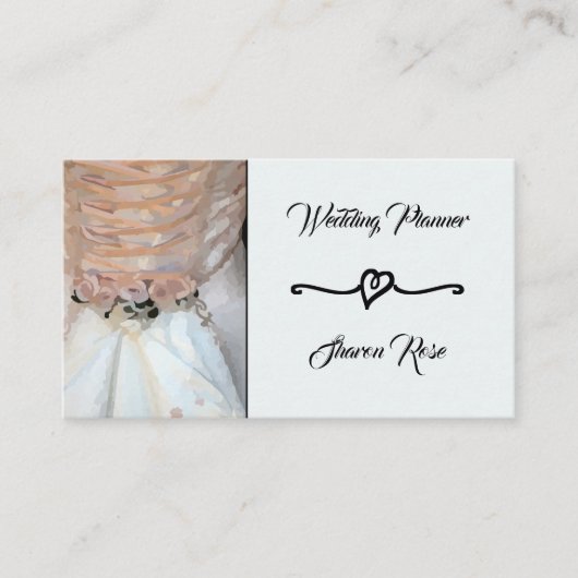 Carte de visite Wedding planner Floral Diamond Bla (Devant)
