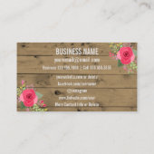 Carte De Visite Wedding planner floral en bois rustique social des (Dos)