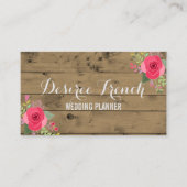 Carte De Visite Wedding planner floral en bois rustique social des (Devant)