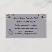 Carte de visite Wedding planner Floral Lavender (Dos)