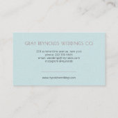 Carte De Visite Wedding planner floral Monogramme bleu (Dos)