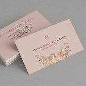 Carte De Visite Wedding planner floral monogramme transparent