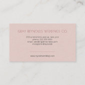 Carte De Visite Wedding planner floral monogramme transparent (Dos)