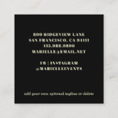 Carte de visite Wedding planner Floral noir Carré (Dos)