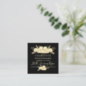 Carte de visite Wedding planner Floral noir Carré (Debout devant)