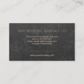 Carte De Visite Wedding planner floral noir Monogramme (Dos)
