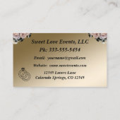 Carte de visite Wedding planner Floral & Or (Dos)