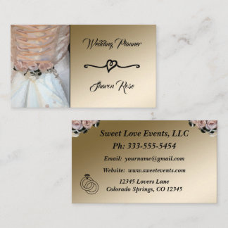 Carte de visite Wedding planner Floral & Or