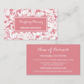 Carte De Visite Wedding planner floral rose clair moderne (Devant / Derrière)