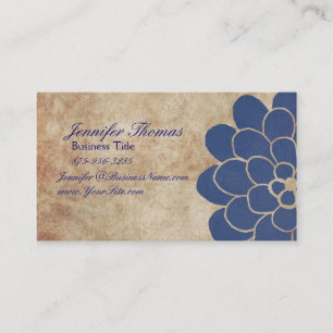 Carte De Visite Wedding planner floral Vintage Blue Dahlia