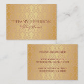 Carte De Visite wedding planner Gold Damask (Devant / Derrière)