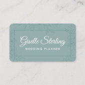 Carte De Visite Wedding Planner Green Teal Floral (Devant)