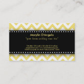 Carte De Visite Wedding planner jaune de Chevron (Dos)