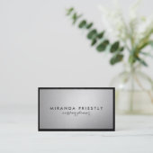 Carte De Visite Wedding planner moderne chic noir et argent (Debout devant)