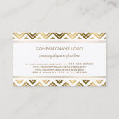 Carte De Visite Wedding planner moderne Gold Zigzag Chevron (Dos)