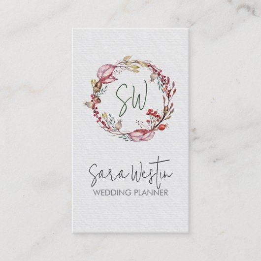 Carte de visite wedding planner Monogramme (Devant)