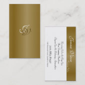 Carte de visite Wedding planner Monogramme Gold Wh (Devant / Derrière)