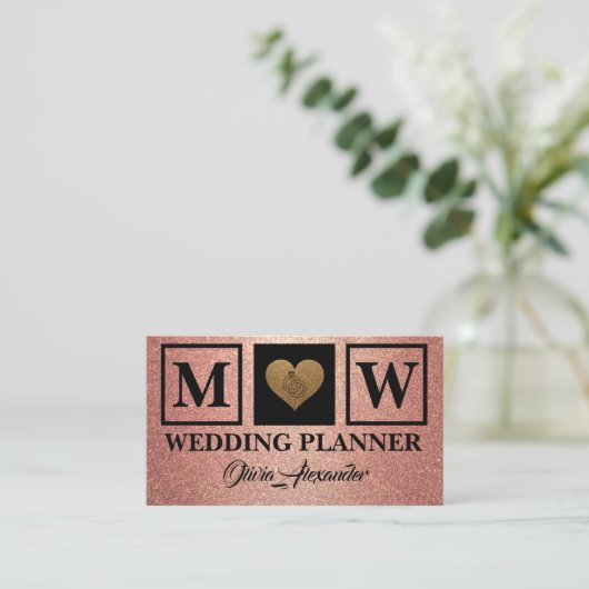 Carte de visite Wedding planner or Rose simple (Debout devant)