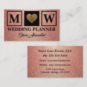 Carte de visite Wedding planner or Rose simple (Devant / Derrière)