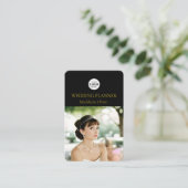 Carte De Visite Wedding planner Photo Code QR noir (Debout devant)