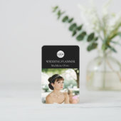 Carte De Visite Wedding planner photo noir blanc QR Code (Debout devant)