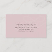Carte De Visite Wedding Planner Pink Bow (Dos)