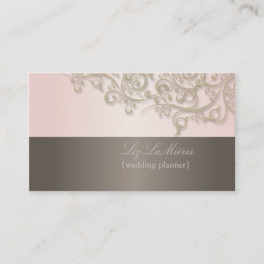 Carte De Visite Wedding planner PixDezines, tourbillons de titane (Devant)