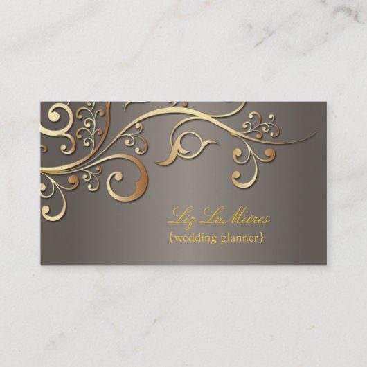 Carte De Visite Wedding planner PixDezines, tourbillons ornementau (Devant)