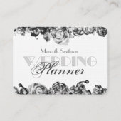Carte De Visite Wedding planner professionnel élégant noir et blan (Devant)