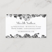 Carte De Visite Wedding planner professionnel élégant noir et blan (Dos)