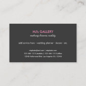 Carte De Visite Wedding planner professionnel moderne et minimal (Dos)