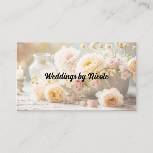 Carte De Visite Wedding planner Rose Cream et Blush (Devant)
