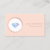 Carte De Visite Wedding planner rose et diamant or Rose (Devant)