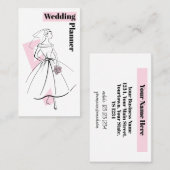 Carte de visite Wedding planner rose Fashion Bride (Devant / Derrière)