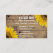 Carte De Visite Wedding planner rustique social de tournesols des (Dos)