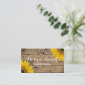 Carte De Visite Wedding planner rustique social de tournesols des (Debout devant)