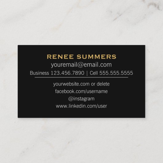 Carte De Visite Wedding planner rustique social décoré d'un (Dos)